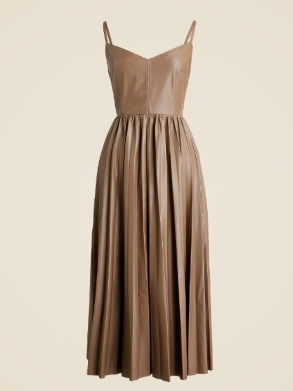 Collection J. Crew Pleated Faux-Leather Midi Dress